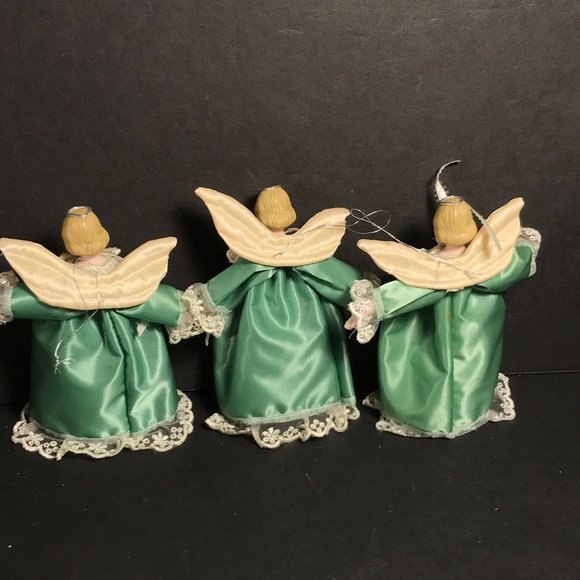 1 Vintage Angel Christmas Ornament, porcelain head arms angel small tree topper - Picture 6 of 10